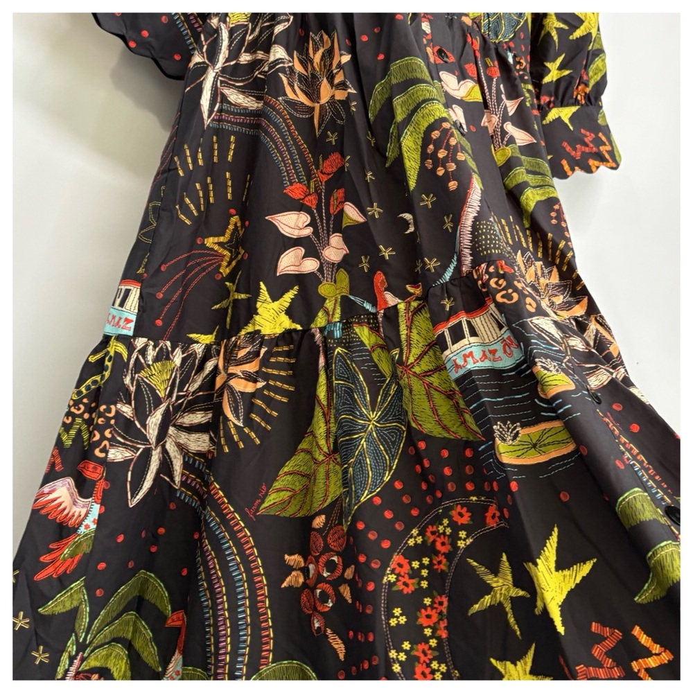 NWT Farm Rio Whimsical Printed Button front Shirt Maxi Dress, M - Picture 15 of 17